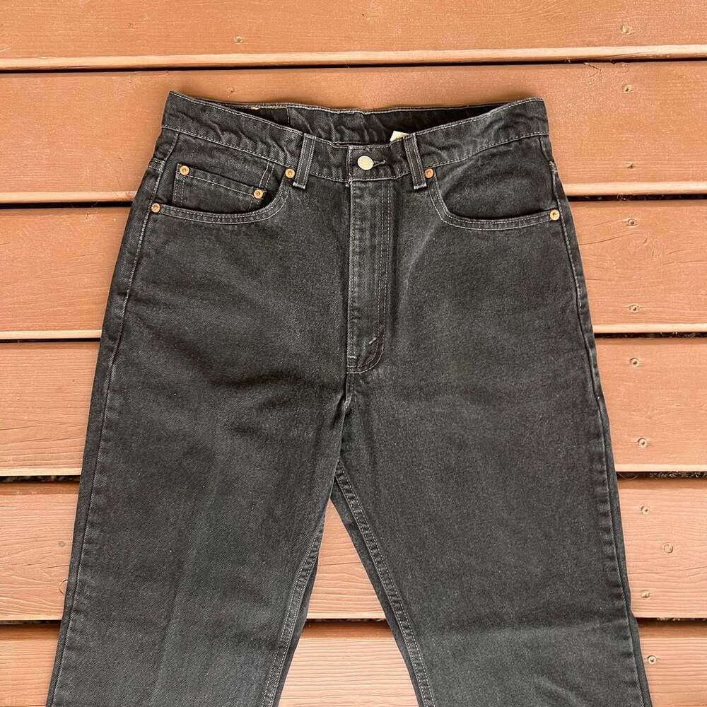Vintage 1998 Levi's 517 Boot Cut Jeans W34 L34 Black Made In USA Denim *HEMMED*